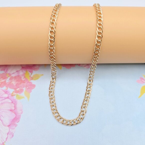 "Slim Rose Gold Curb Chain Necklace for Men & Women, 23.6 Inch Length, XPNL0088 - Picture 3 of 12